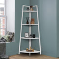 CAPHAUS Tall Corner Shelf Stand, 4-Tier Display Shelves, Ladder Corner Wood Storage Plant Bookshelf with Metal Frame, Versatile 