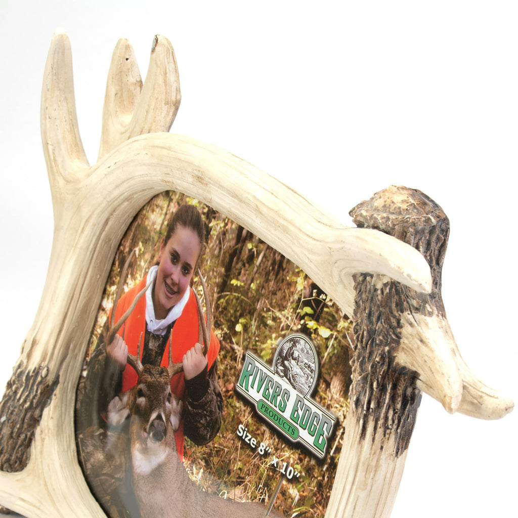 Rivers Edge Products 8X10 Picture Frame, Rustic Poly Resin Photo Frame For Hunting And Outdoors, Tabletop, Includes Glass Insert