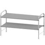 Simple Houseware 2-Tier Shoe Rack Storage Organizer, Grey