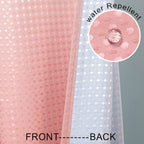 Pink Dorm Shower Curtain For Girls,Ombre Designs Waffle Weave Waterproof Fabric Shower Curtian Liner With Hooks Set For Small St