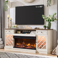 OKD 75 Inch 3-Sided Electric Fireplace TV Stand for TVs up to 85  ,Modern Highboy Entertainment Center with 36  Fireplace & LE