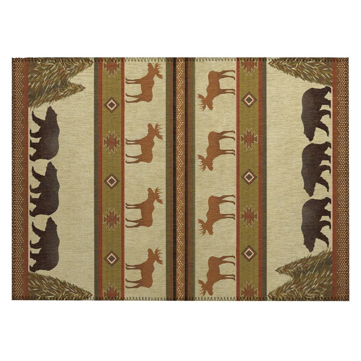 Excursion Ex1 Beige Farmhouse Rug Rectangle 5' X 7 ' 6&quot;