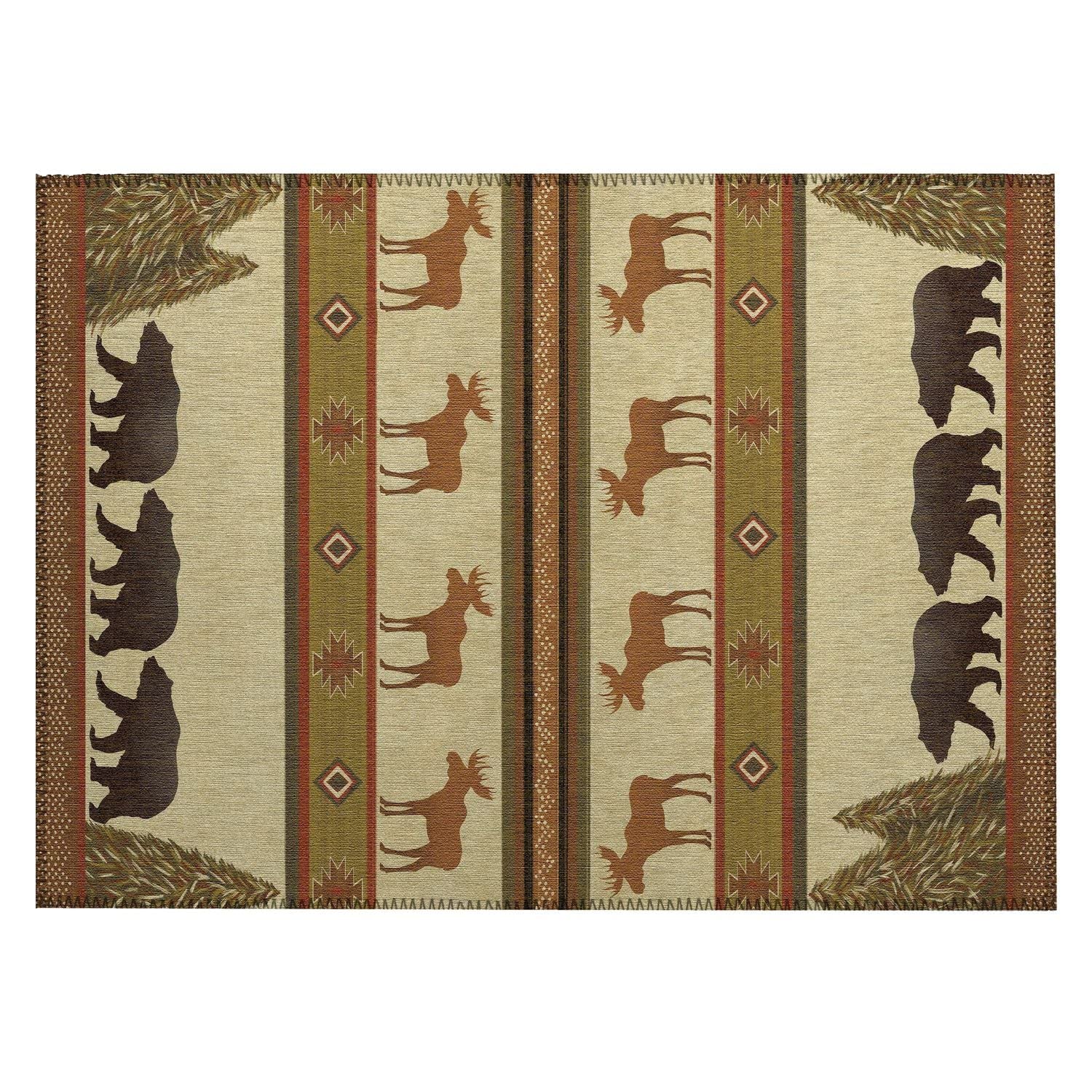Excursion Ex1 Beige Farmhouse Rug Rectangle 5' X 7 ' 6"