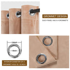 Dwcn Velvet Curtains 96 Inches Long - Elegant Tieable Grommet Curtains Warm Soft Texture Privacy Room Darkening Curtin Drapes Fo