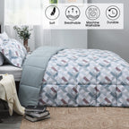 Basic Beyond Twin Comforter Set - Printed Geometry Pattern Comforter Set Twin Size,Lightweight Down Alternative Bed Comforter Set Twin(Geometry,Twin)