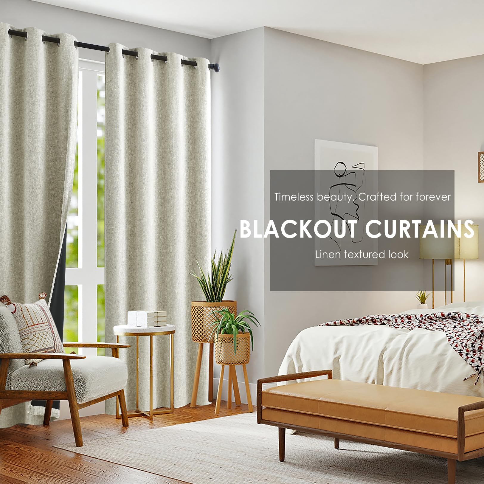 Faux Linen Blackout Curtain Fabric Sample Booklet, Sample Book Swatches, 20 Colors