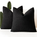 Foindtower Pack Of 2, Decorative Textured Boucle Throw Pillow Covers Accent Solid Pillow Cases Neutral Soft Cozy Couch Cushion C