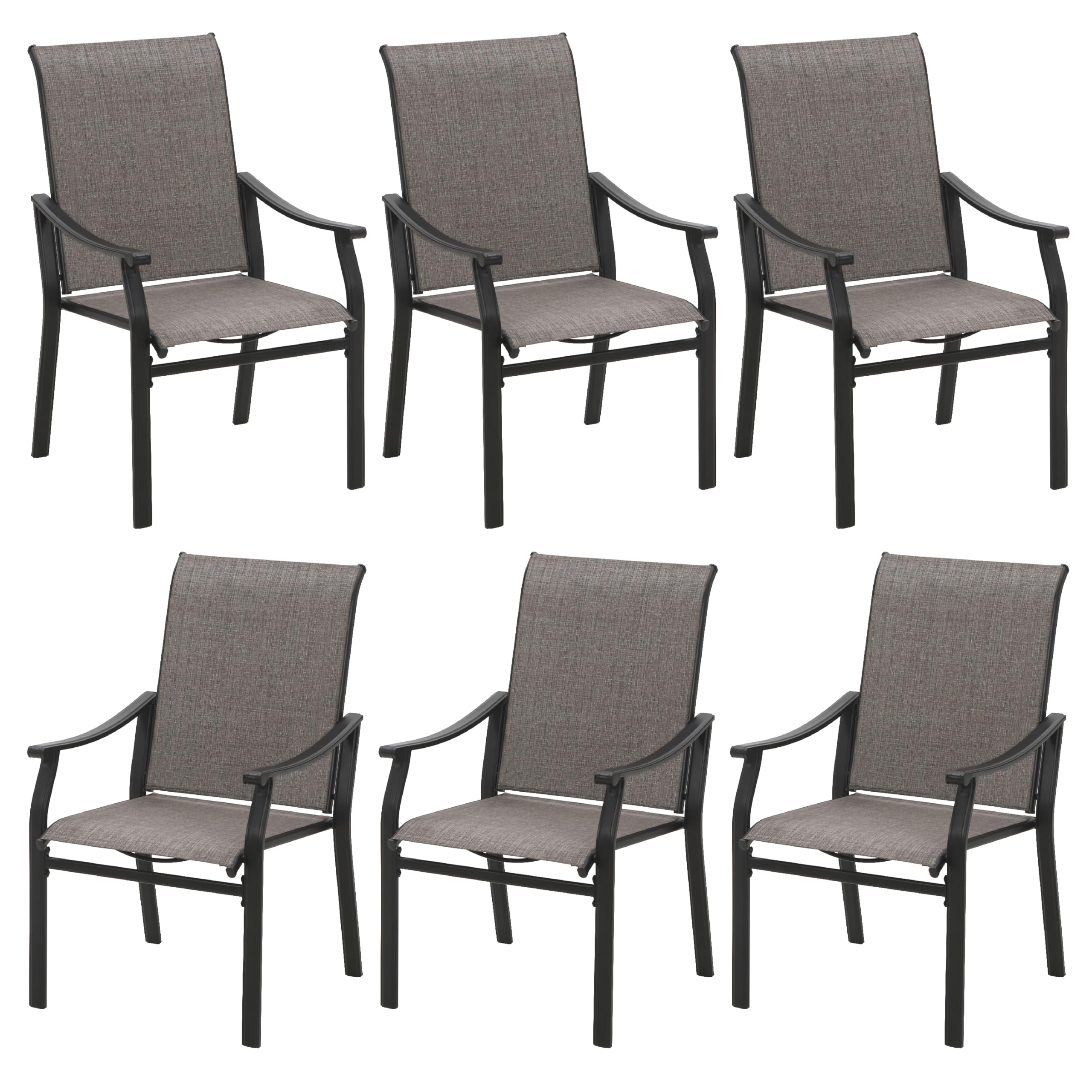 Sophia & William Outdoor Chairs Set Of 6, Patio Chairs With Breathable Textilene Fabric And Heavy-Duty Iron Frame, Perfect For L