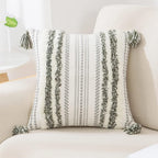 decorUhome Christmas Decorative Boho Throw Pillow Cover 20x20, Accent Neutral Tufted Pillow Cover for Couch Bed Sofa, Textured S