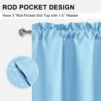 Dwcn Sky Blue Valance Curtains, Kitchen Valance Solid Short Topper, Room Darkening Bathroom Valance, 1 Panel, 60 X 18 Inch