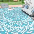 Bsmathom Outdoor Rugs For Patio Clearance, 9'X12' Reversible Plastic Straw Rug, Portable Large Camping Mat Patio Rug For Outside