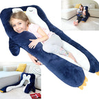 Penguin Kids Body Pillow - 47' U-Shape Long Plush Animal Pillow For Toddlers, Sleeping, Reading, Adhd & Special Needs Comfort,