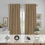 Elrene Home Fashions Mia Jacquard Scroll Blackout Window Curtain, 52'' X 95'' (1 Panel), Taupe