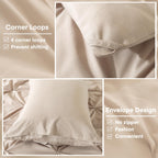 Andency Wheat Comforter Full Size, 3 Pieces Lightweight Pinch Pleat Comforter Sets For Full Bed, Soft Microfiber Bedding Comforter Set(1 Pintuck Comforter And 2 Pillowcases)