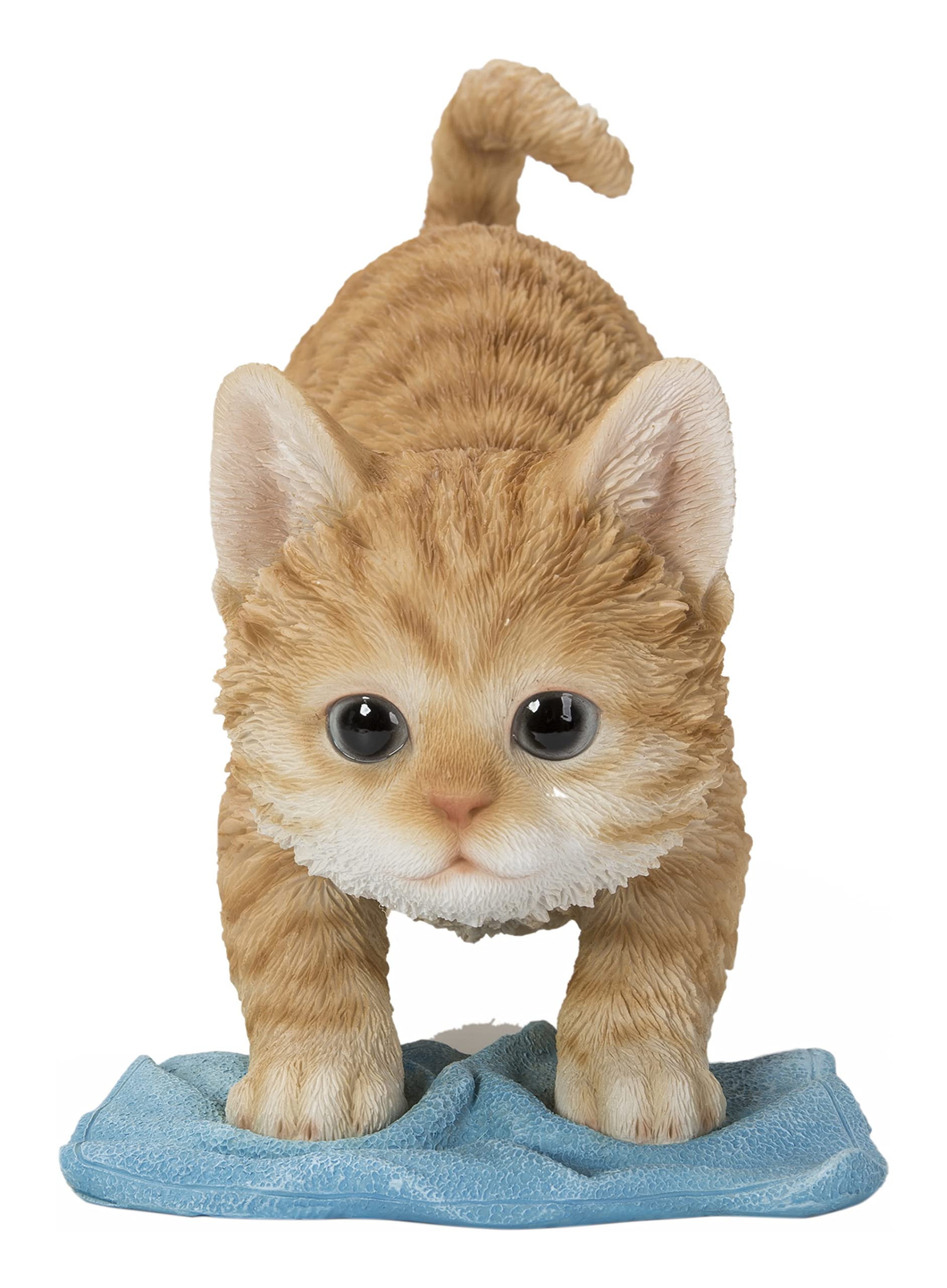 Hi-Line Gift Ltd, Kitten Mopping The Floor, 8.2-Inch Length, Indoor Outdoor Statue Figurine