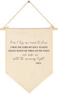 Now I Lay Me Down To Sleep-Prayer Sign Above Crib-Scripture Gift for Baby Boys Girls Kids-Christian Bible Verses-Canvas Hanging 