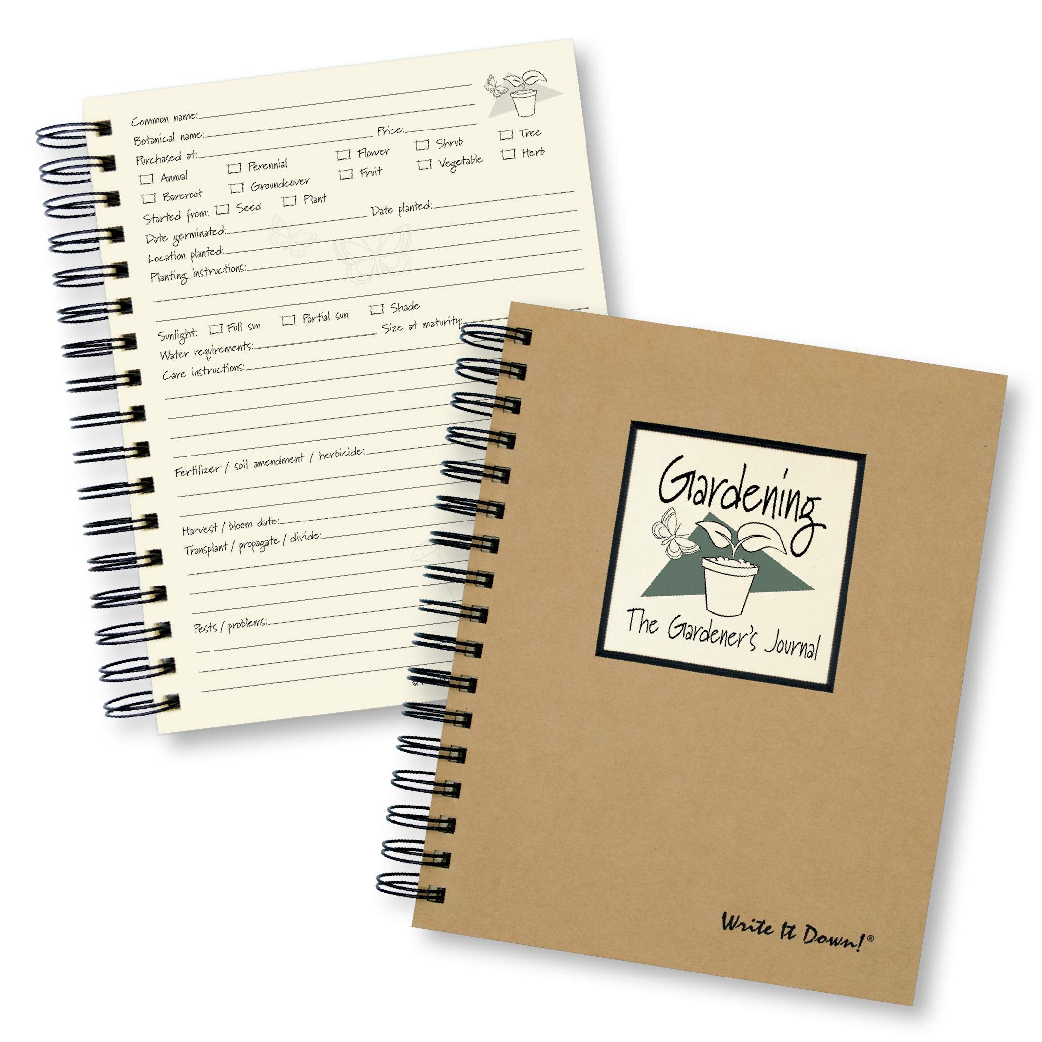 Write It Down Series By Journals Unlimited, Guided Journal, Gardening, The Gardener'S Journal, Full-Size 7.5'X 9', Kraft Hard