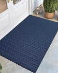 Dexi Front Door Mat Outdoor Entrance Doormat Heavy Duty Floor Rug, Waterproof Low-Profile, 35'X59', Wave Navy