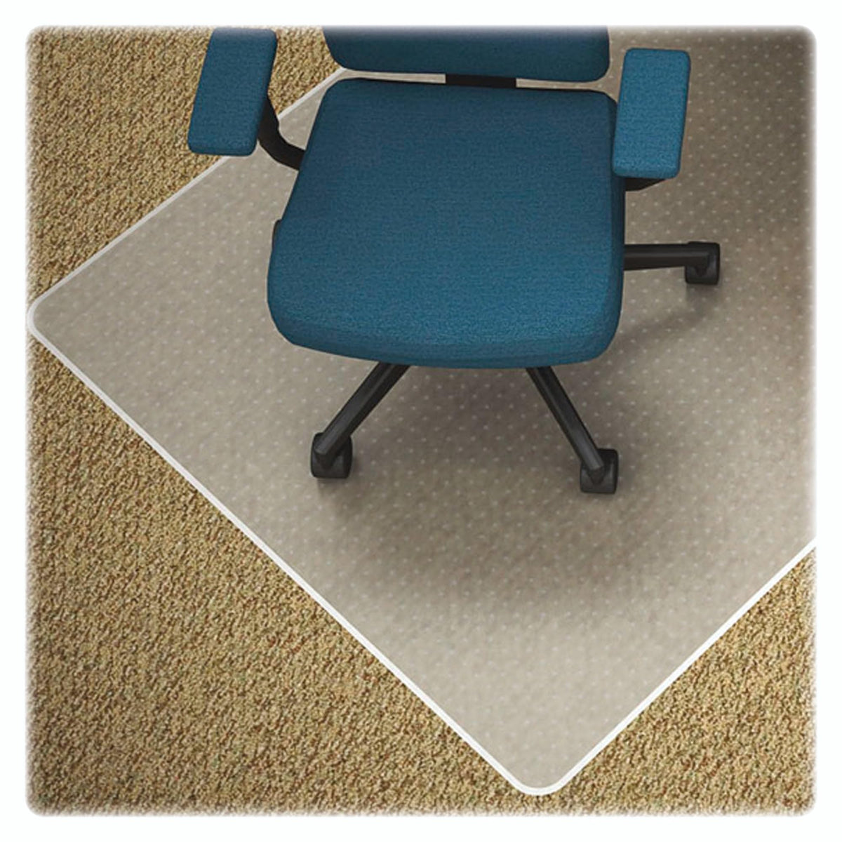 Lorell LLR82819 Carpet Chair Mats, 2.36&quot; Height X 19.09&quot; Width X 61.81&quot; Length, Clear