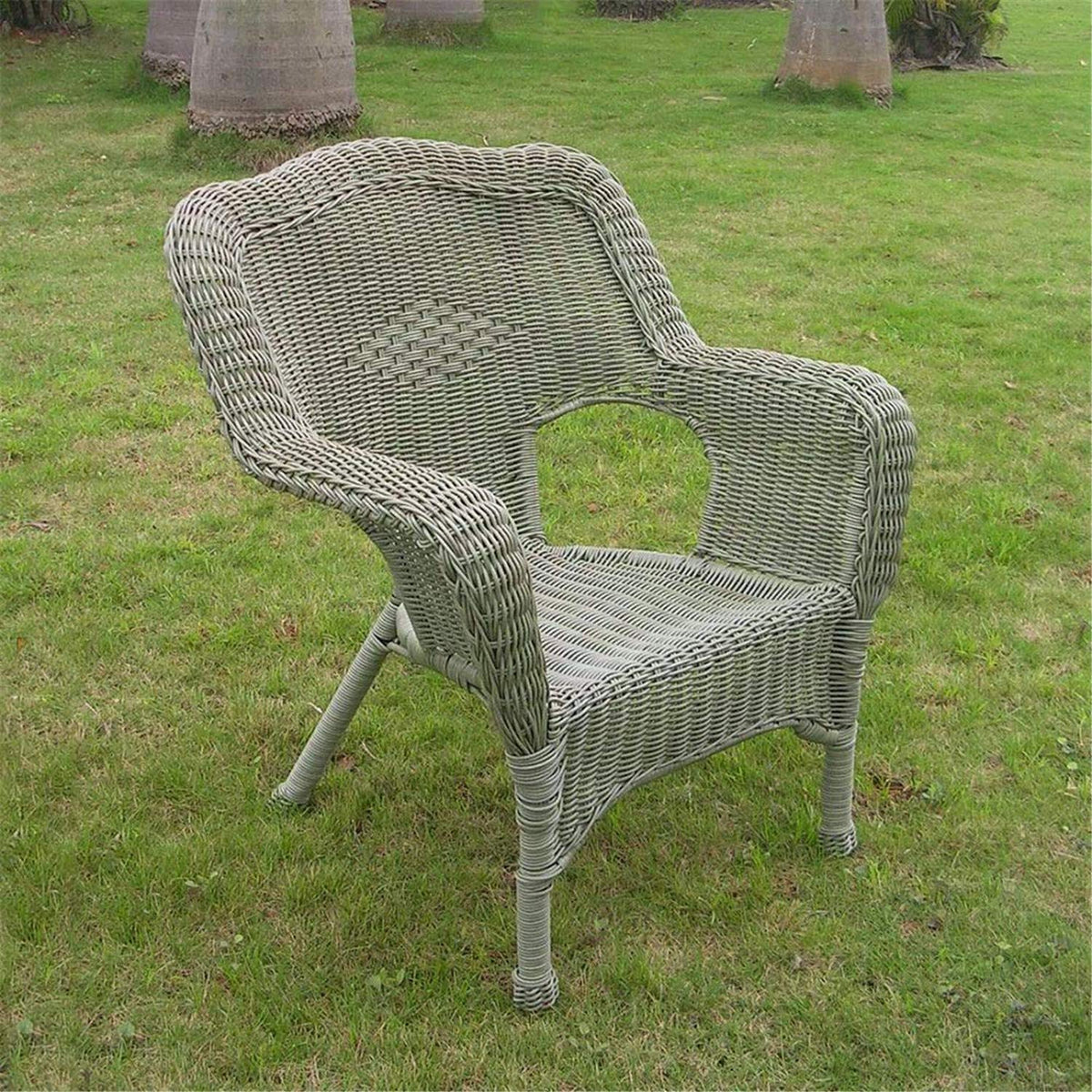 International Caravan Camelback Resin Wicker Patio Chair