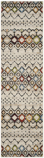Safavieh Amsterdam Collection Runner Rug - 2'3'' X 10', Ivory & Multi, Moroccan Boho Design, Non-Shedding & Easy Care, Ideal For