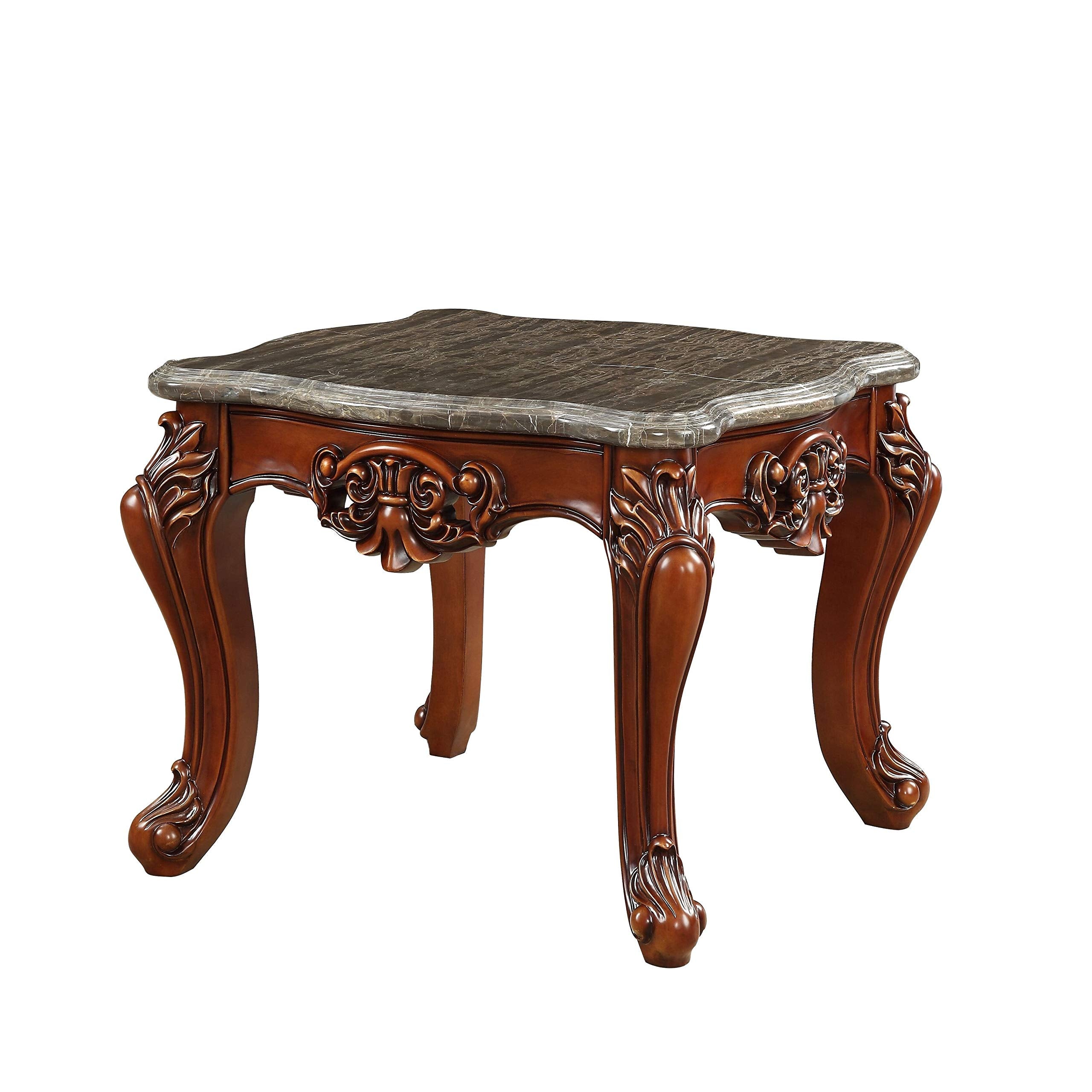 Acme Eustoma Marble Top End Table - Thumbnail 2