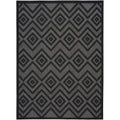Nourison Versatile Indoor/Outdoor Charcoal/Black 4' X 6' Area Rug, Easy Cleaning, Non Shedding, Bed Room, Living Room, Dining Ro