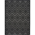 Nourison Versatile Indoor/Outdoor Charcoal/Black 5' X 7' Area Rug, Easy Cleaning, Non Shedding, Bed Room, Living Room, Dining Room, Deck, Backyard, Patio, High Traffic Area (5X7)
