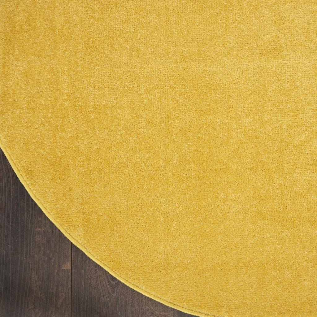 Nourison Essentials Indoor/Outdoor Yellow 8' X Round Area -Rug, Easy -Cleaning, Non Shedding, Bed Room, Living Room, Dining Room, Backyard, Deck, Patio (8 Round)