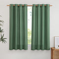 Nicetown Thick Linen Olive Green Curtains For Bedroom, Grommet Window Treatment Privacy Added With Light Filtering Flax Linen Bl