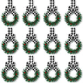 Retrowavy 12 Pcs Christmas Kitchen Cabinet Wreaths with Ribbon 3.94 Inch Mini Christmas Wreath Small Kitchen Wreath Greenery Wre