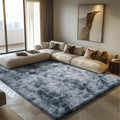 Shag Area Rug for Bedroom 4x6,Tie-Dyed Black Fluffy Area Rugs for Living Room,Soft Fuzzy Rug Non-Shedding Indoor Plush Carpet fo