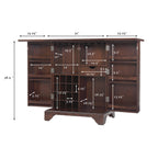 Crosley Furniture Lafayette Expandable Bar Cabinet With Storage Shelves, Drawer, And Wine Rack, Vintage Mahogany