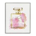 Stupell Industries Glam Perfume Bottle Gold Pink Framed Giclee Art Design By Artist Amanda Greenwood