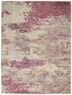 Nourison Celestial Modern Abstract Ivory/Pink 6'7' X 9'7' Area Rug, Easy Cleaning, Non Shedding, Bed Room, Living Room, Dining