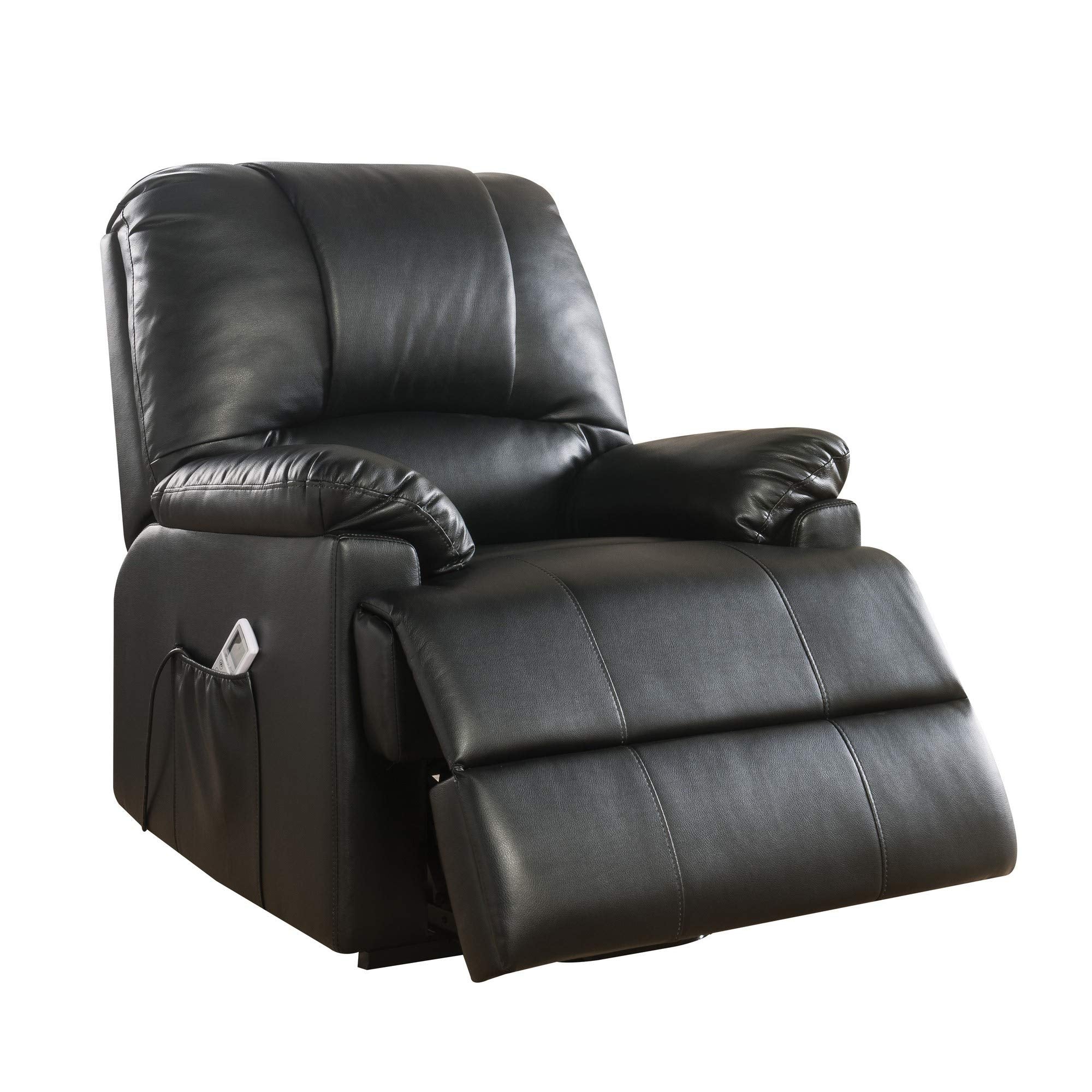 Acme Ixora Faux Leather Upholstered Recliner with Power Lift in Black