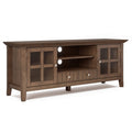 SIMPLIHOME Acadian SOLID WOOD 60 inch Wide Transitional TV Media Stand in Rustic Natural Aged Brown For TVs up to 65 inches for 