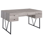 Coaster Home Furnishings Analiese Rustic 63-Inch 4-Drawer Home Office Computer Writing Desk Study Table with Storage Engineered Eco-Friendly Wood Look Laminate Sturdy Steel Grey Driftwood 801999