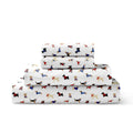Brielle Home Flannel Sheet Set Cotton Soft Warm & Cozy Modern Chic With Elastic Deep Pockets, California King, Dogs White