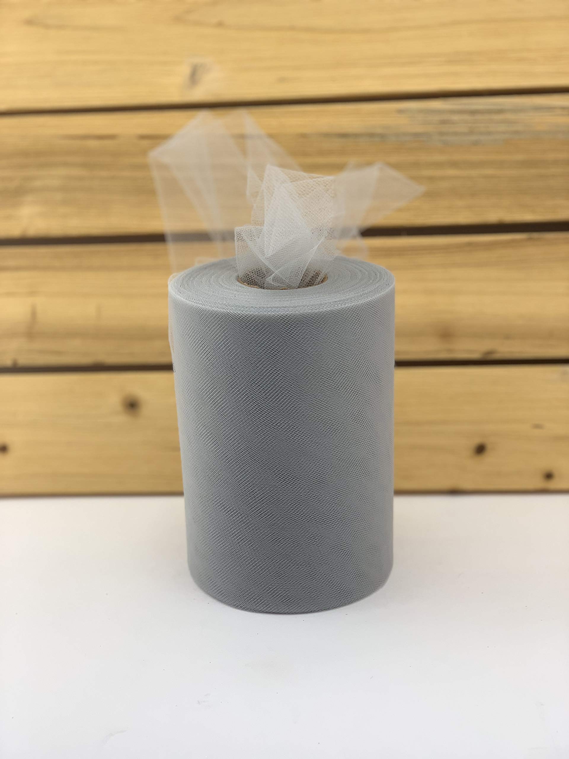 Silver Tulle Wedding Reception Decor - 6' X 100 Yards, Fabric Netting Ribbon, Christmas, Hanukkah, Wreath, Reception, Garland,