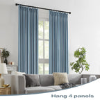 Dualife Blue Pinch Pleated Accordion Blackout Curtains 84 Inch Long 2 Panels Set Pinch Pleat Drapes For Living Room Bedroom Ther