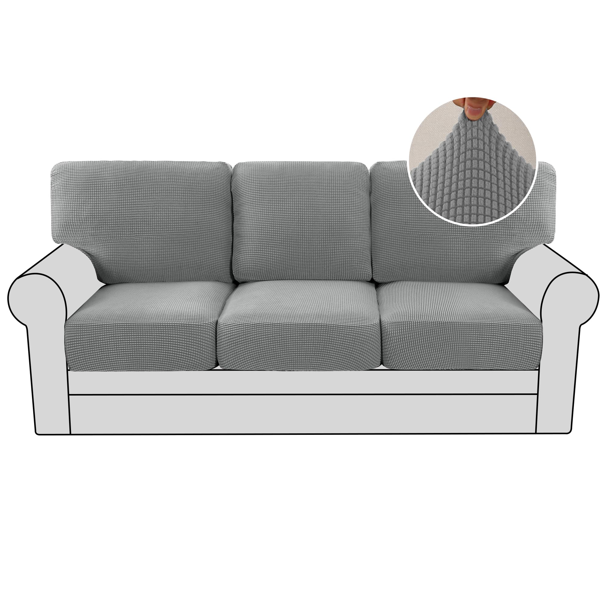 H.VERSAILTEX 2024 New Trend Multi-Pieces Sofa Slipcovers for 3 Seat Cushion Couch High Stretch Couch Cushion Covers Jacquard Tex