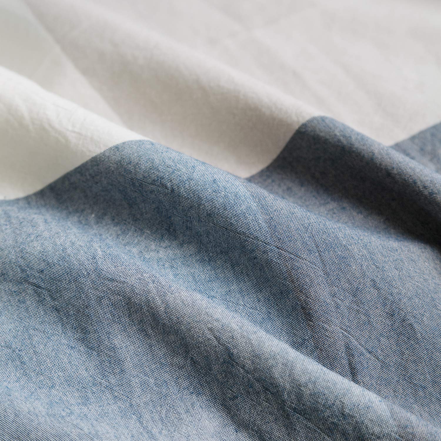 Susybao Blue Checkered Duvet Cover Queen Size 100% Washed Cotton Plaid Duvet Cover Set 3 Pieces 1 Grid Duvet Cover With Zipper T