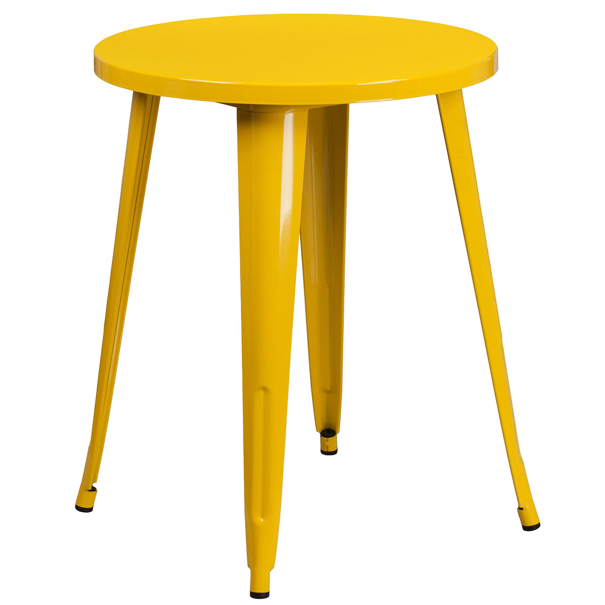 Flash Furniture Webb Commercial Grade 24&quot; Round Yellow Metal Indoor-Outdoor Table