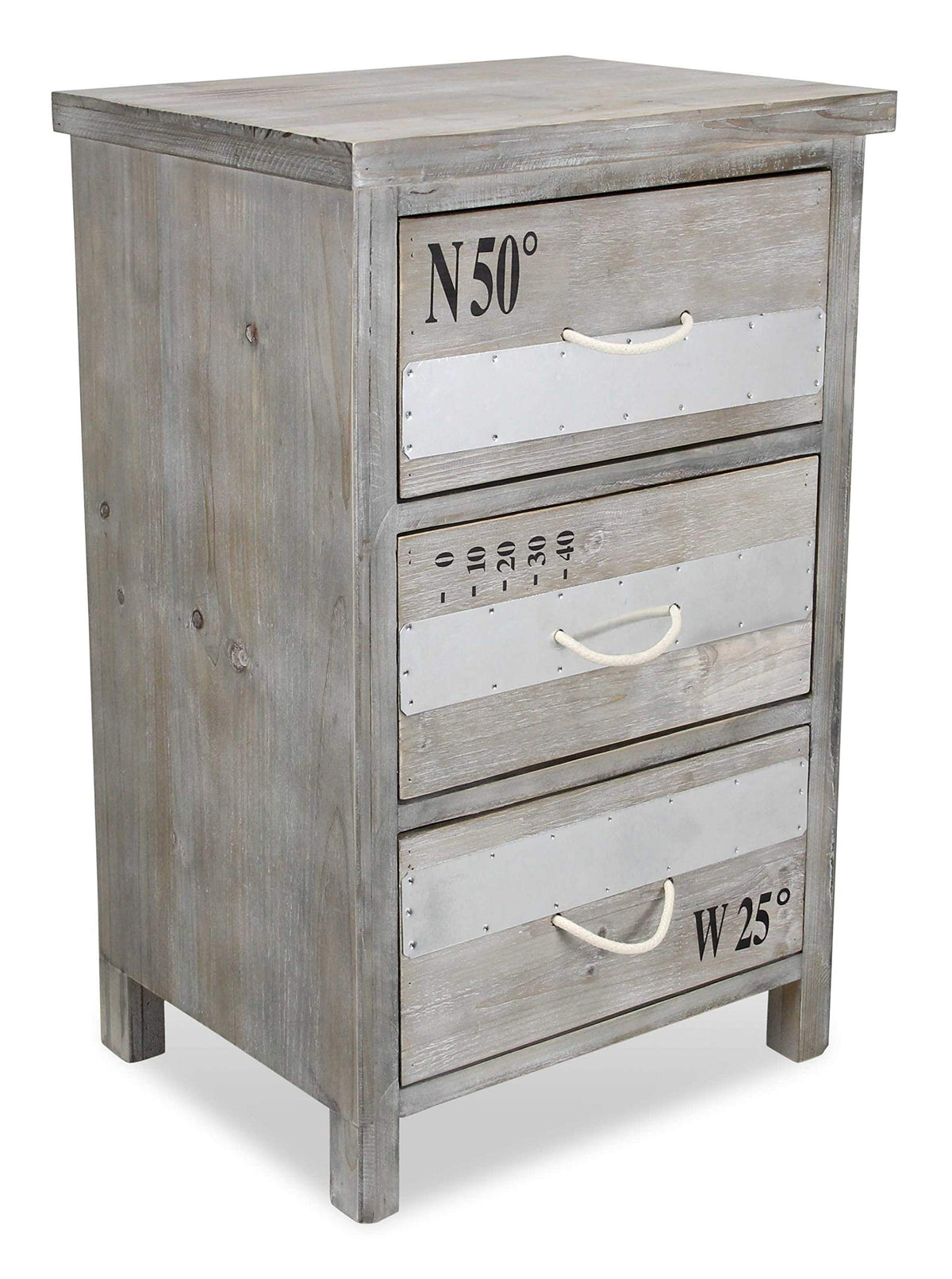 HomeRoots Nautical Gray Wash Wood Accent Cabinet