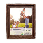BARNWOODUSA | Farmhouse Style Rustic 24x30 Picture Frame | Signature Molding | 100% Reclaimed Wood | Rustic | Espresso Brown