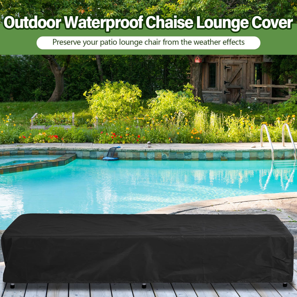 Tingjoo 2 Pcs Patio Chaise Lounge Cover Waterproof Outdoor Lounge Chair Cover 30'' D X 83'' W X 12'' H Uv Resistant Outdoor Furn