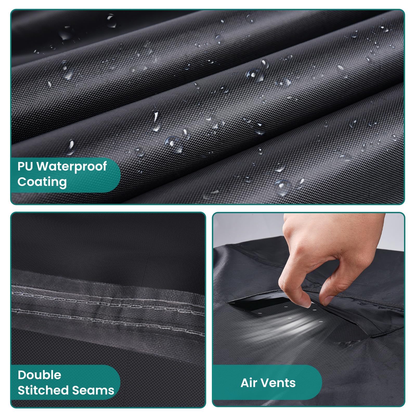 Brosyda Round Patio Furniture Cover, Waterproof Outdoor Table Covers, Windproof Heavy Duty Patio Furniture Cover For Outdoor Table Chair Furniture Set, Tear Resistant, 110'Dia X 28'H, Black