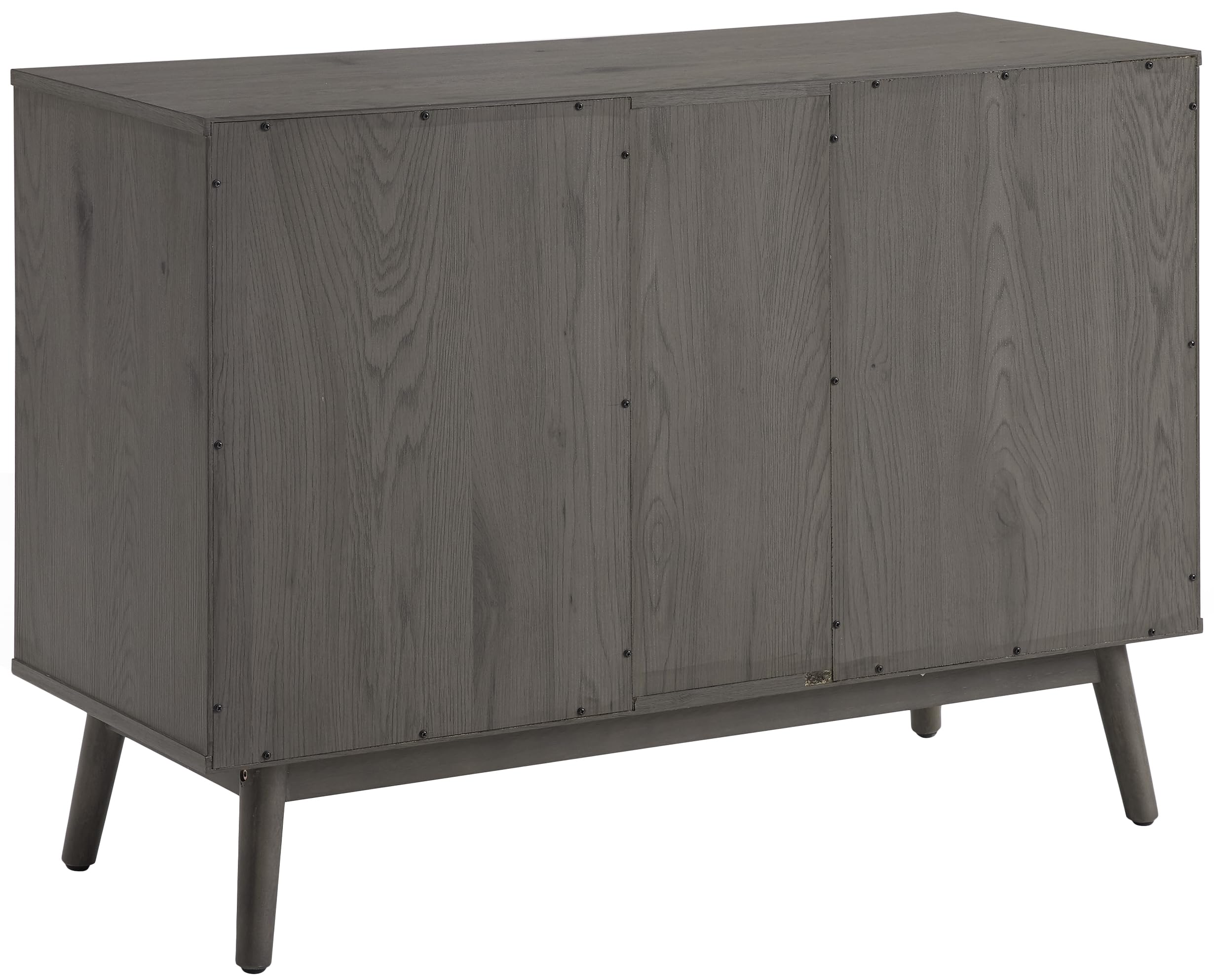 Crosley Furniture Lucas Media Console and Record Player Stand with Storage for Vinyl Records, Gray