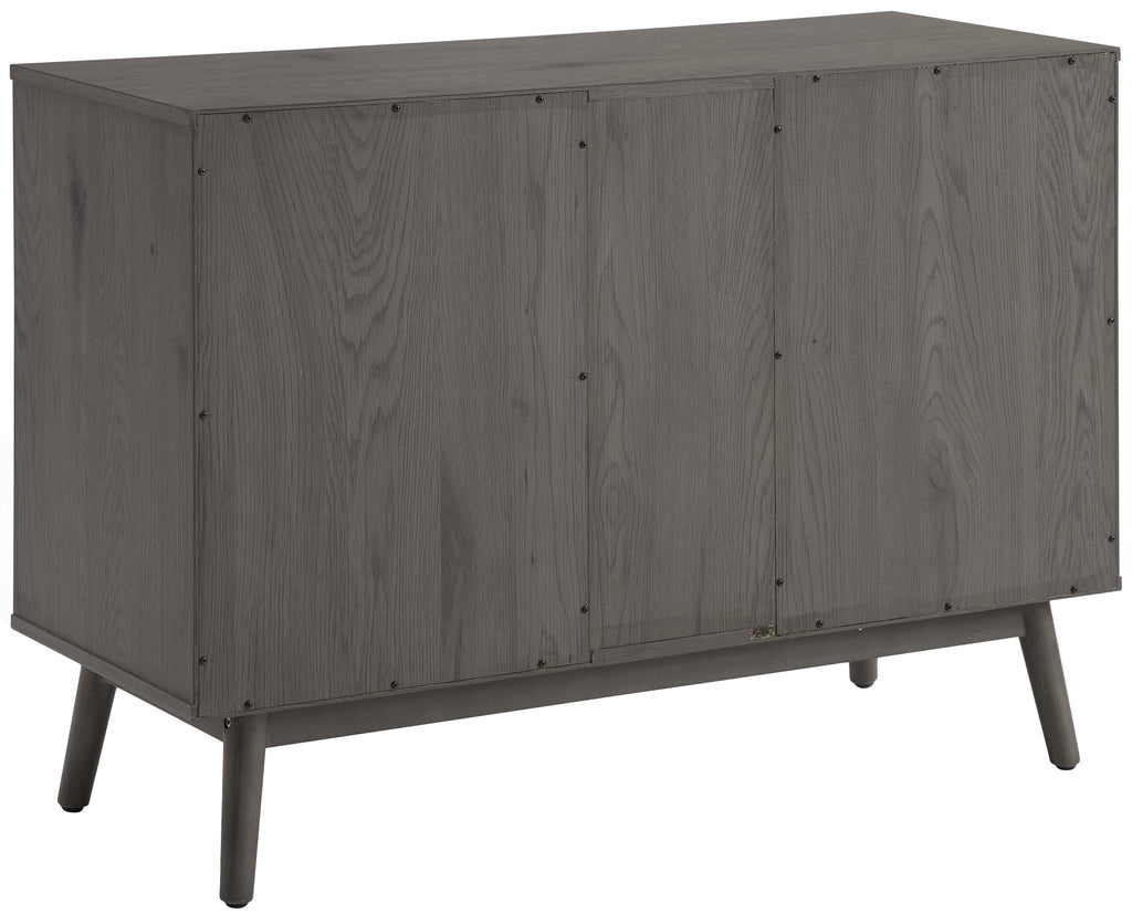 Crosley Furniture Lucas Media Console and Record Player Stand with Storage for Vinyl Records, Gray